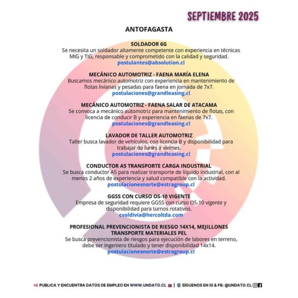 Oportunidades Laborales en Antofagasta