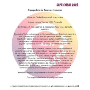 Encargado(a) de Recursos Humanos