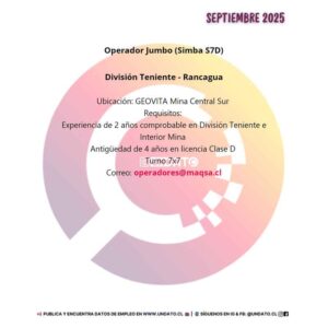 Operador Jumbo en División Teniente