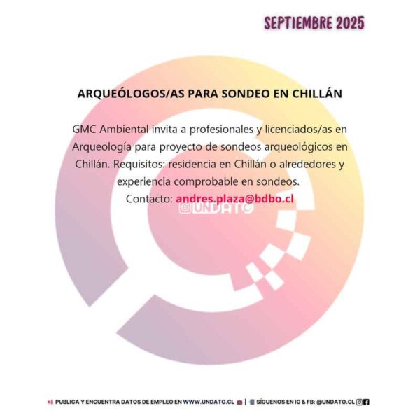 Arqueólogos/as para Sondéo en Chillán