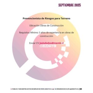 Prevencionista de Riesgos para Terreno