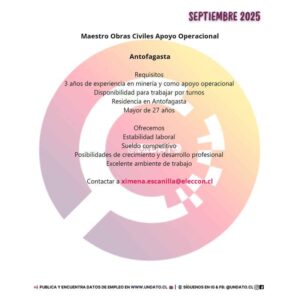 Maestro Obras Civiles Apoyo Operacional