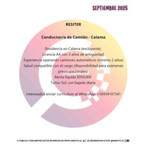 Conductor/a de Camión - Calama