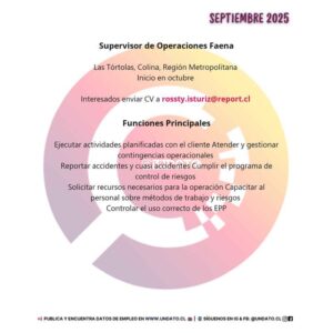 Supervisor de Operaciones Faena