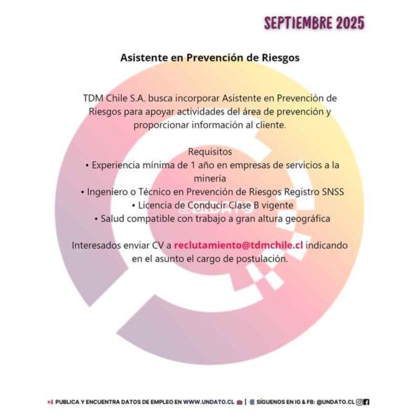 Asistente en Prevención de Riesgos