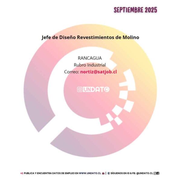 Jefe de Diseño Revestimientos de Molino