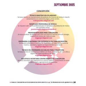 Convocatoria de empleos en Concepción