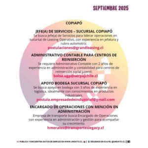 Oportunidades de empleo en Copiapó