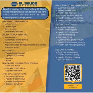 Convocatoria en Constructora El Sauce