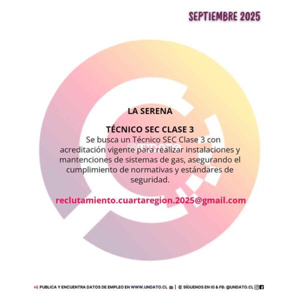 Se busca Técnico SEC Clase 3