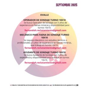 Oportunidades en faena de sondaje