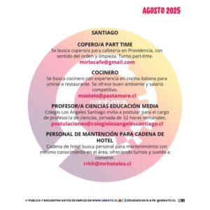 Oportunidades laborales en Santiago