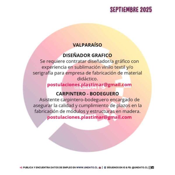 Diseñador Gráfico y Carpintero - Bodeguero