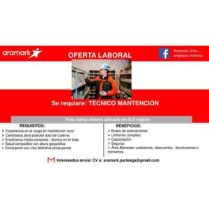 Técnicos en mantención para Calama