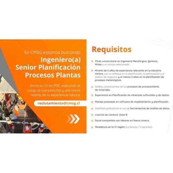 Ingeniero Metalúrgico o Químico