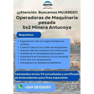 Operadoras de Maquinaria Pesada
