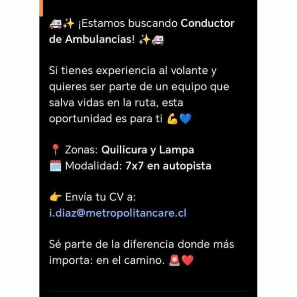 Conductor de Ambulancias