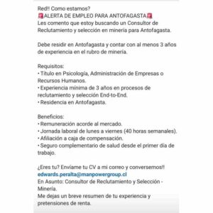 Consultor de Reclutamiento - Minería