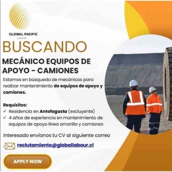 Mecánico Equipos de Apoyo - Camiones