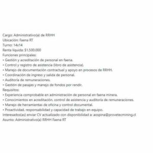 Administrativo(a) de RRHH