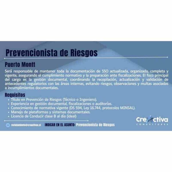Prevencionista de Riesgos