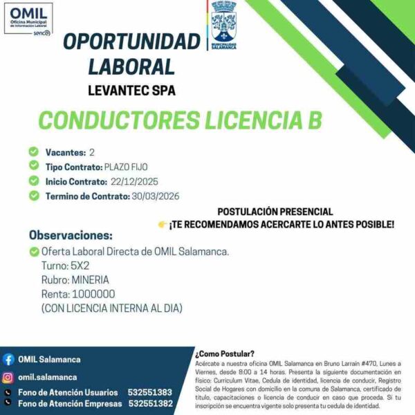 Conductores Licencia B