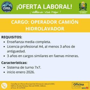 Operador camión hidrolavador