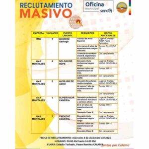 Reclutamiento Masivo Calama 2025
