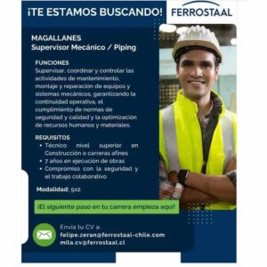 Supervisor Mecánico / Piping - Magallanes