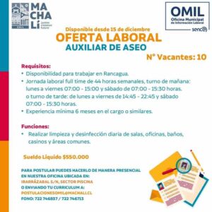 Auxiliar de Aseo - Rancagua