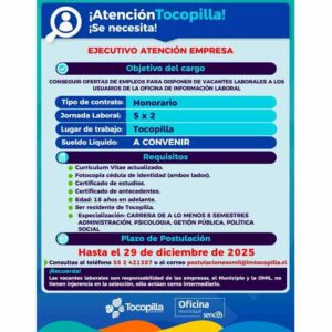 Ejecutivo Atención Empresa Tocopilla