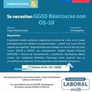 Se necesitan GGSS Básicos/as con OS-10