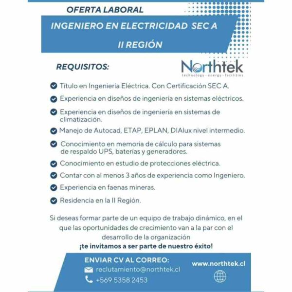 Ingeniero en Electricidad SEC A - II Región