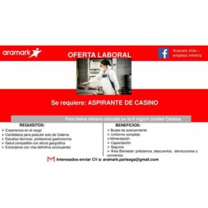 Aspirante de casino – faena minera Calama