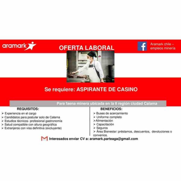 Aspirante de casino – faena minera Calama