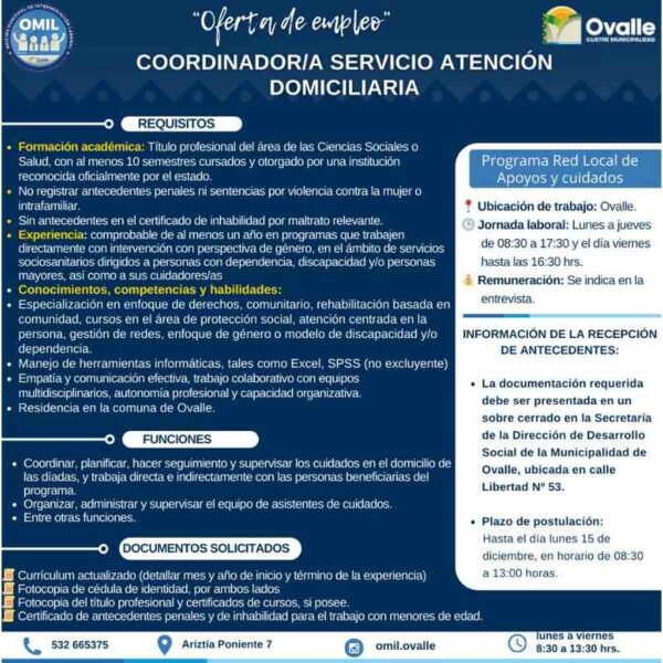 Coordinador/a Servicio Atención Domiciliaria