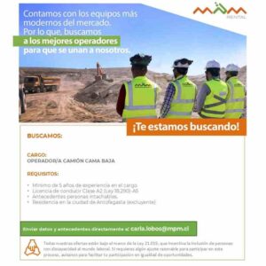 Se busca Operador/a de Camión Cama Baja