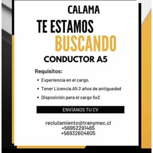 Conductor A5 - Calama