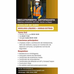 Auxiliar de Aseo – Antofagasta