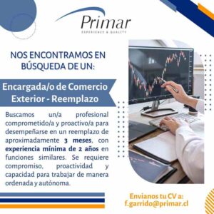 Encargada/o de Comercio Exterior - Reemplazo