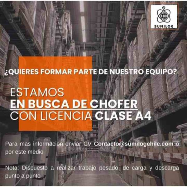 Chofer con Licencia Clase A4 - SUMILOG Chile