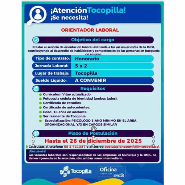 Orientador laboral - Tocopilla