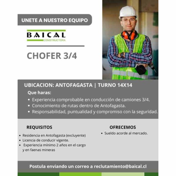 Chofer 3/4 - Antofagasta