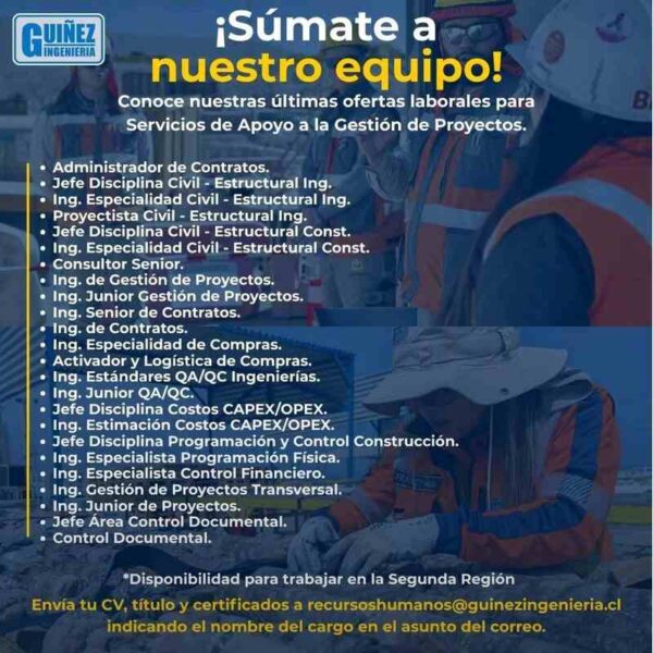 Múltiples cargos en Guinez Ingeniería