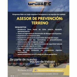 Asesor de Prevención: Terreno