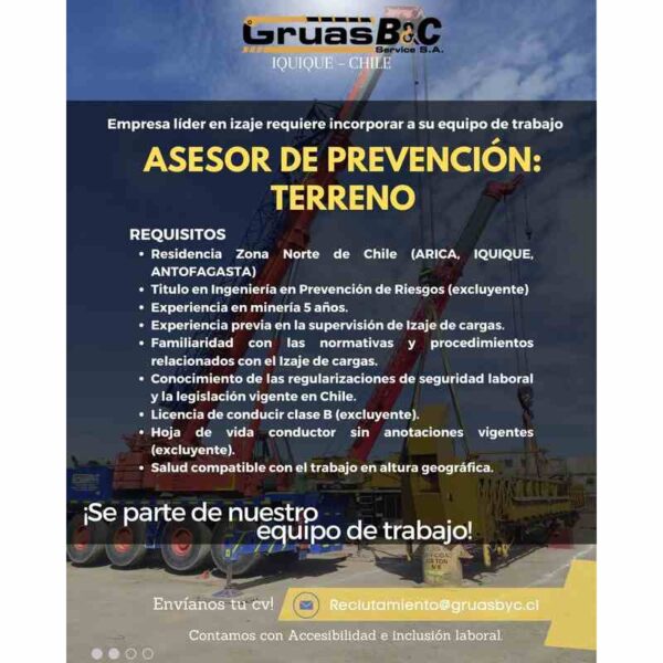 Asesor de Prevención: Terreno