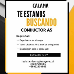 Conductor A5 - Calama