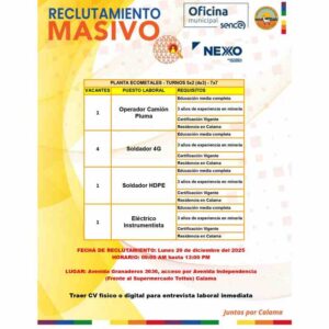 Reclutamiento masivo Calama