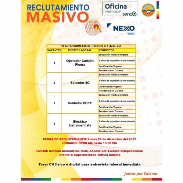 Reclutamiento masivo Calama