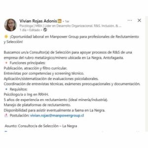 Consultor/a de Selección – La Negra